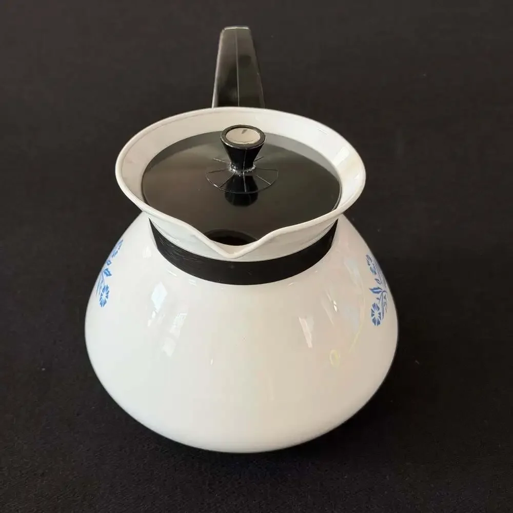 Vintage CorningWare 6-Cup Teapot in Blue Cornflower Pattern EXCELLENT